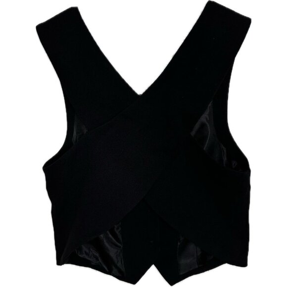 Zara Cross Back Women’s Vest Black Minimalistic Modern Workwear Small - Picture 3 of 7